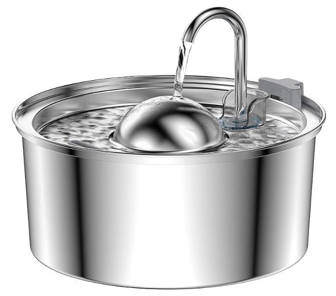 Fontaine a eau pour chat en acier inoxydable, 3,2 L