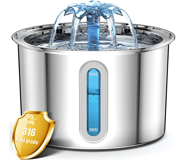 Oneisall 316 fontaine pour chat en acier inoxydable